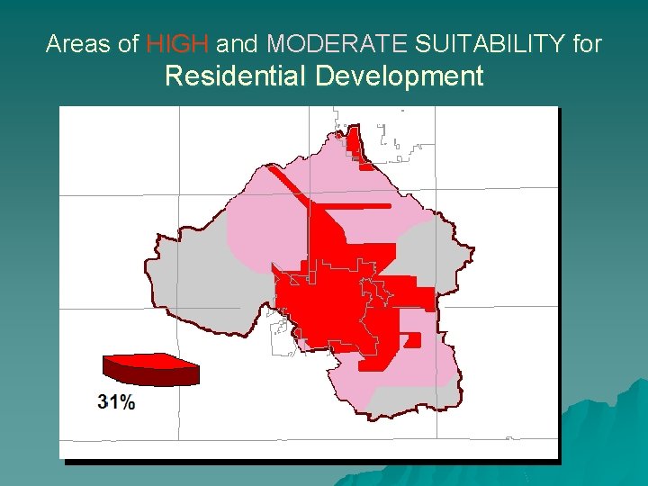 Areas of HIGH and MODERATE SUITABILITY for Residential Development 