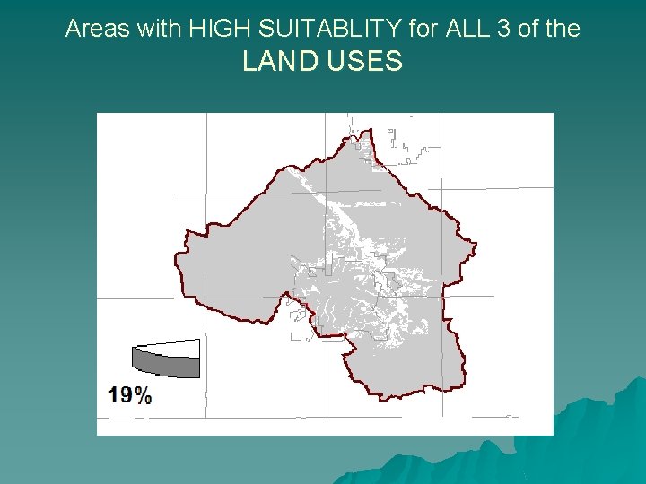 Areas with HIGH SUITABLITY for ALL 3 of the LAND USES 