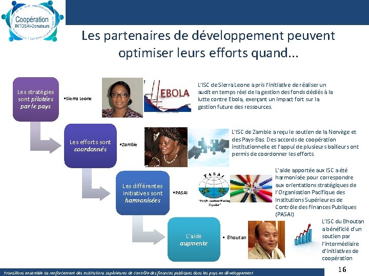 Les partenaires de développement peuvent optimiser leurs efforts quand. . . Les stratégies sont