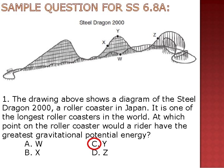 SAMPLE QUESTION FOR SS 6. 8 A: 1. The drawing above shows a diagram
