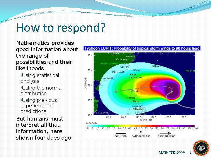 How to respond? Mathematics provides good information about the range of possibilities and their