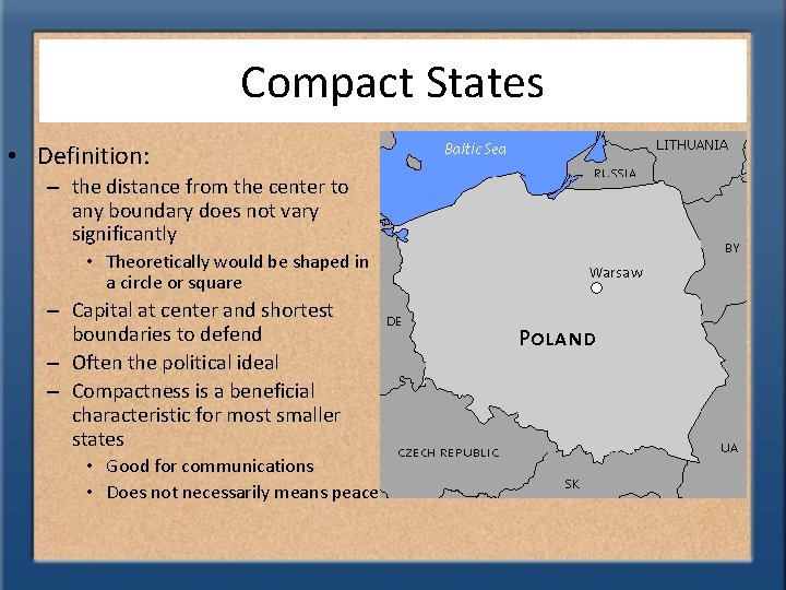 Compact States • Definition: – the distance from the center to any boundary does