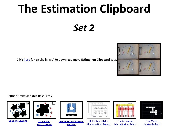 The Estimation Clipboard Set 2 Click here (or on the image) to download more