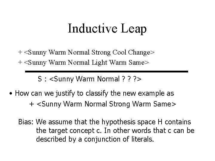 Inductive Leap + <Sunny Warm Normal Strong Cool Change> + <Sunny Warm Normal Light