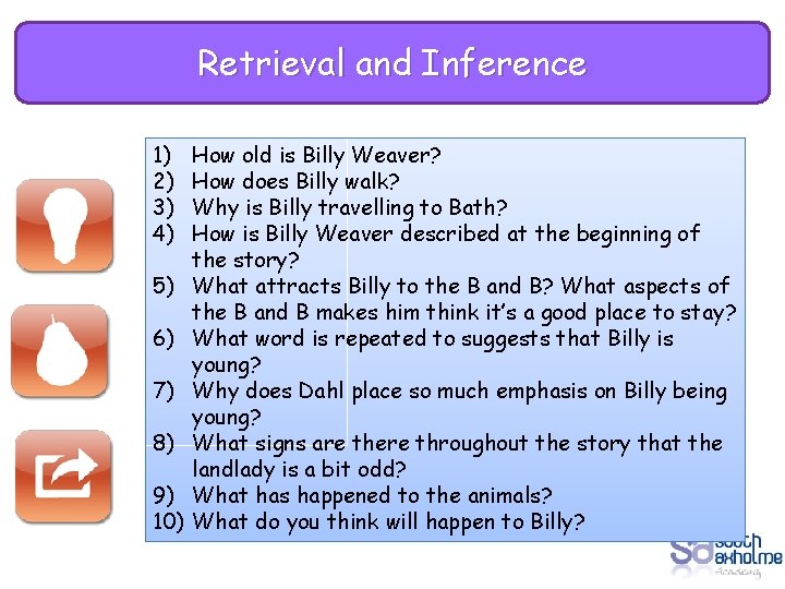Retrieval and Inference 1) 2) 3) 4) 5) 6) 7) 8) 9) 10) How