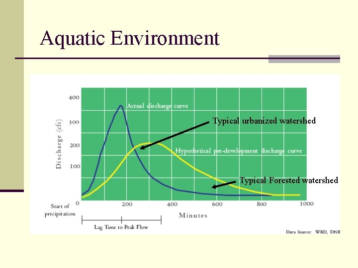 Aquatic Environment Typical urbanized watershed Typical Forested watershed 