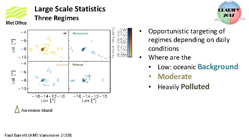 Large Scale Statistics Three Regimes • Opportunistic targeting of regimes depending on daily conditions