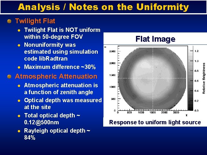Analysis / Notes on the Uniformity Twilight Flat l l l Twilight Flat is