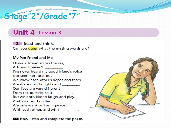 Stage” 2”/Grade” 7” 