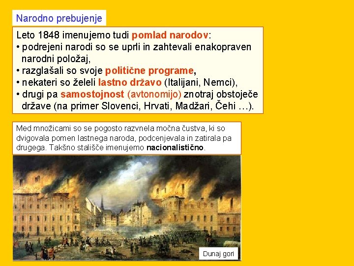 Narodno prebujenje Leto 1848 imenujemo tudi pomlad narodov: • podrejeni narodi so se uprli