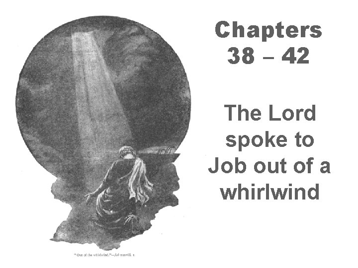 Chapters 38 – 42 The Lord spoke to Job out of a whirlwind 16
