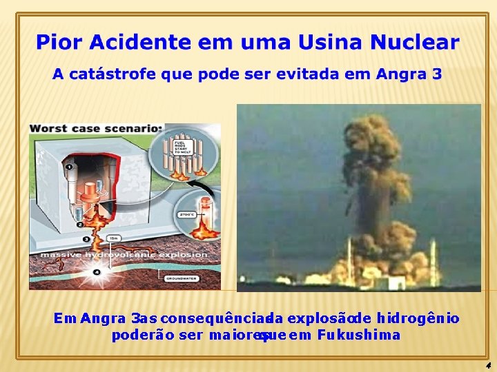 Em Angra 3 as consequências da explosãode hidrogênio poderão ser maiores que em Fukushima