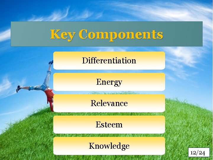 Key Components Differentiation Energy Relevance Esteem Knowledge 12/24 