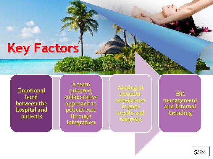 Key Factors Emotional bond between the hospital and patients A team oriented, collaborative approach