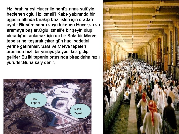 Hz İbrahim, eşi Hacer ile henüz anne sütüyle beslenen oğlu Hz İsmail’i Kabe yakınında