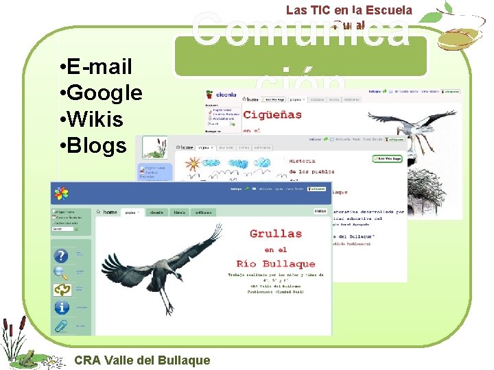 Las TIC en la Escuela Rural • E-mail • Google • Wikis • Blogs