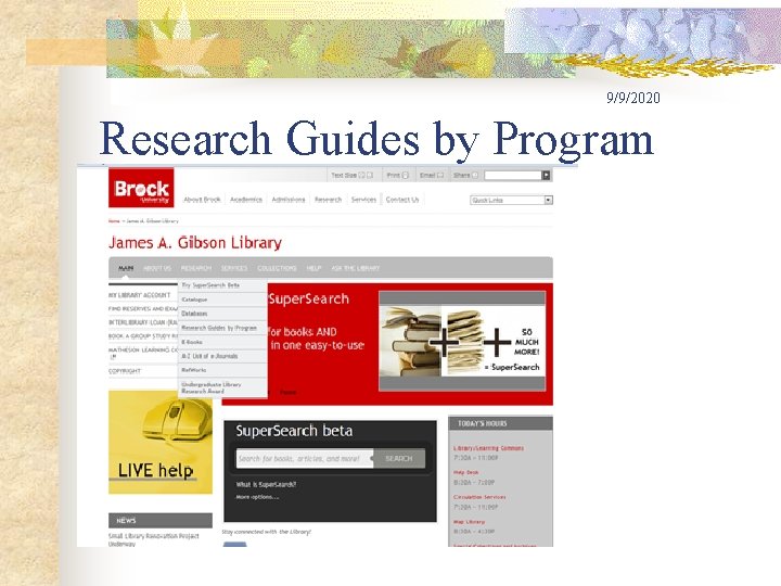 9/9/2020 Research Guides by Program 