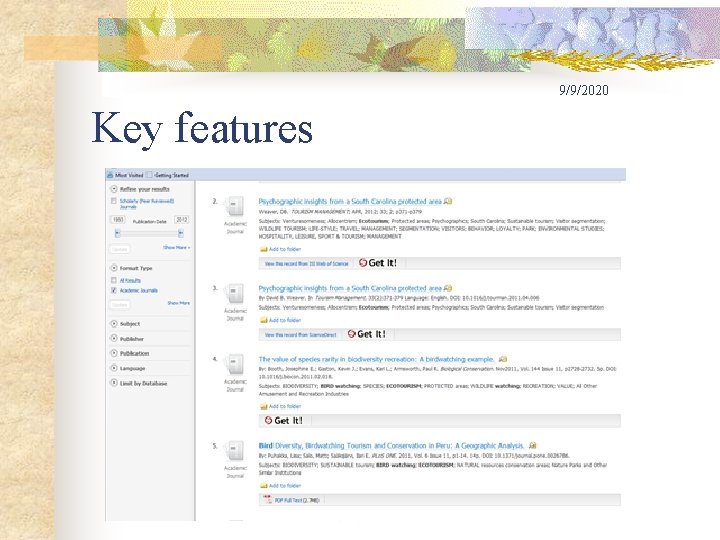 9/9/2020 Key features 