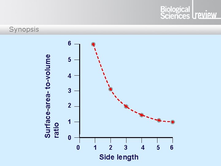 Synopsis Surface-area- to-volume ratio 6 5 4 3 2 1 0 0 1 2