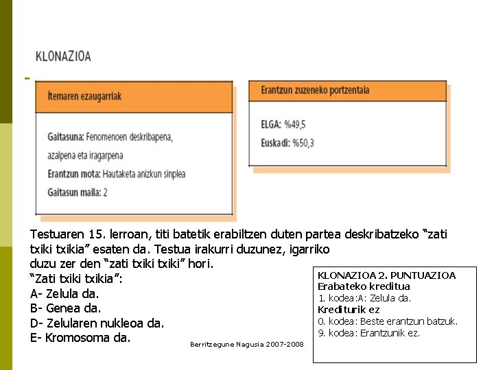 Testuaren 15. lerroan, titi batetik erabiltzen duten partea deskribatzeko “zati txikia” esaten da. Testua