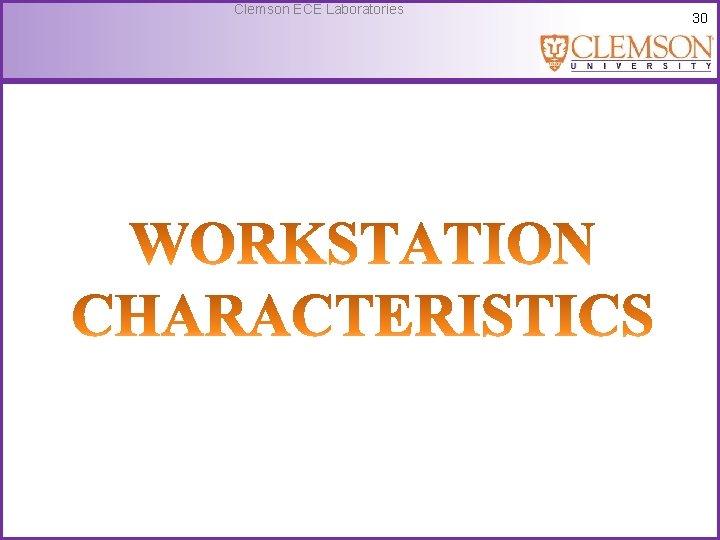 Clemson ECE Laboratories 30 