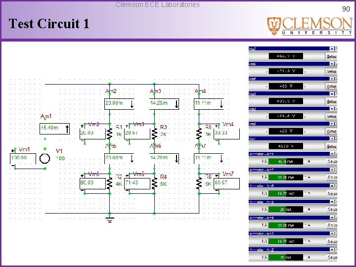 Clemson ECE Laboratories Test Circuit 1 90 