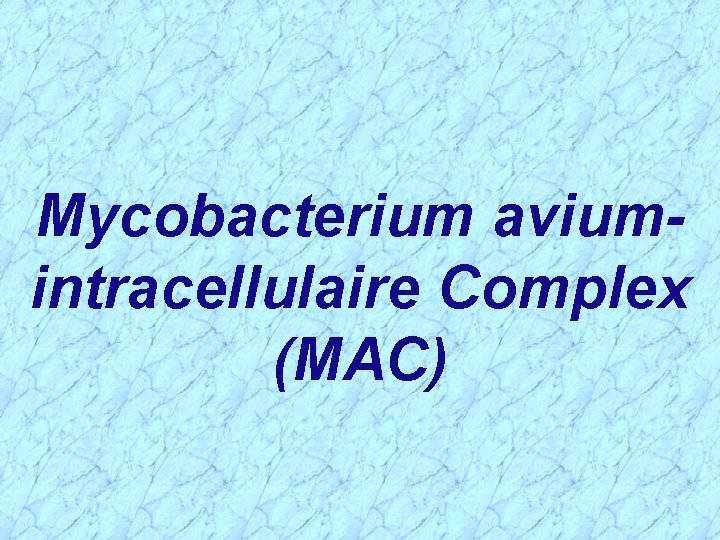 Mycobacterium aviumintracellulaire Complex (MAC) 