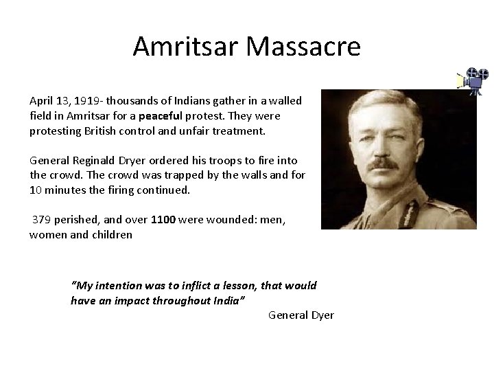 Amritsar Massacre April 13, 1919 - thousands of Indians gather in a walled field