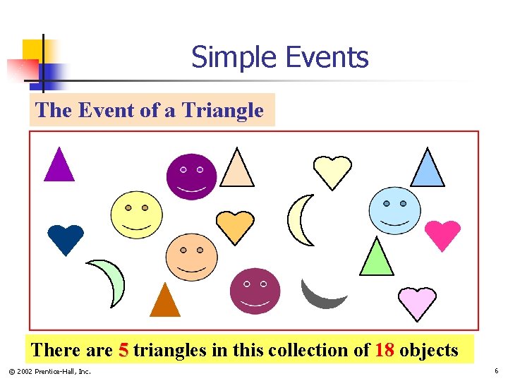 Simple Events The Event of a Triangle There are 5 triangles in this collection