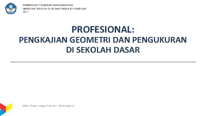 PROFESIONAL: PENGKAJIAN GEOMETRI DAN PENGUKURAN DI SEKOLAH DASAR 