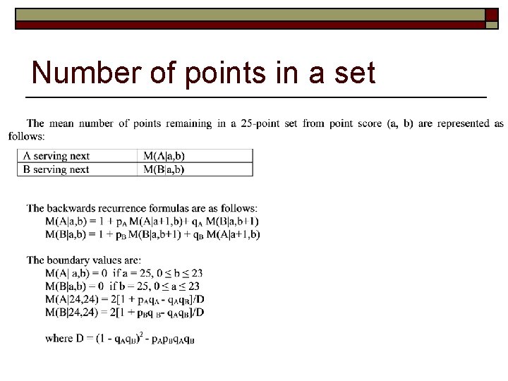 Number of points in a set 