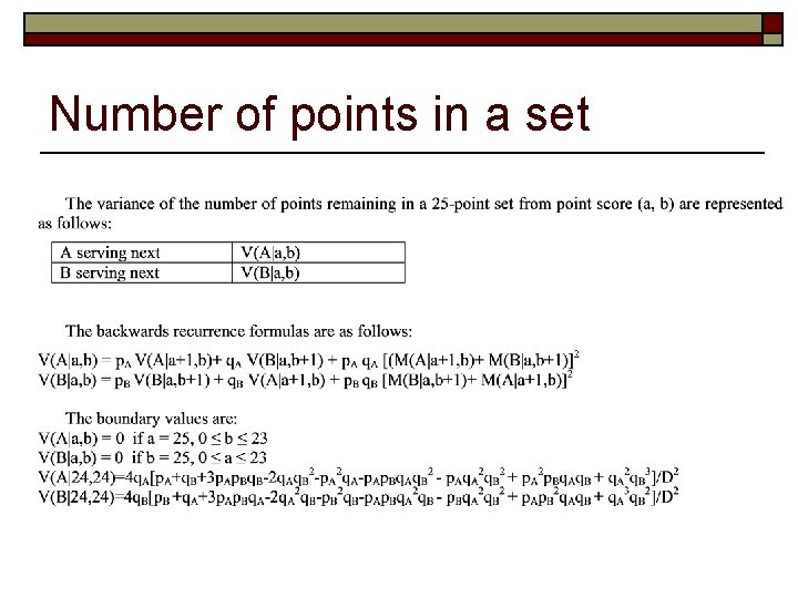 Number of points in a set 