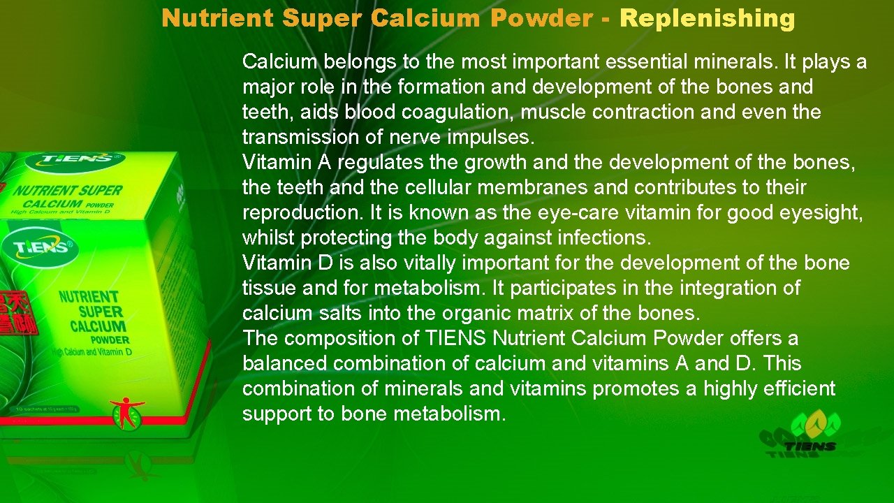 Nutrient Super Calcium Powder - Replenishing Calcium belongs to the most important essential minerals.