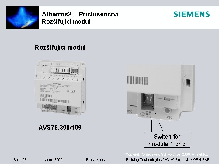 Albatros 2 – Příslušenství Rozšiřující modul AVS 75. 390/109 Switch for module 1 or