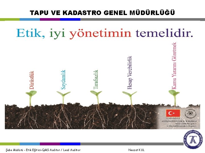 TAPU VE KADASTRO GENEL MÜDÜRLÜĞÜ Şube Müdürü - Etik Eğitici-QMS Auditor / Lead Auditor