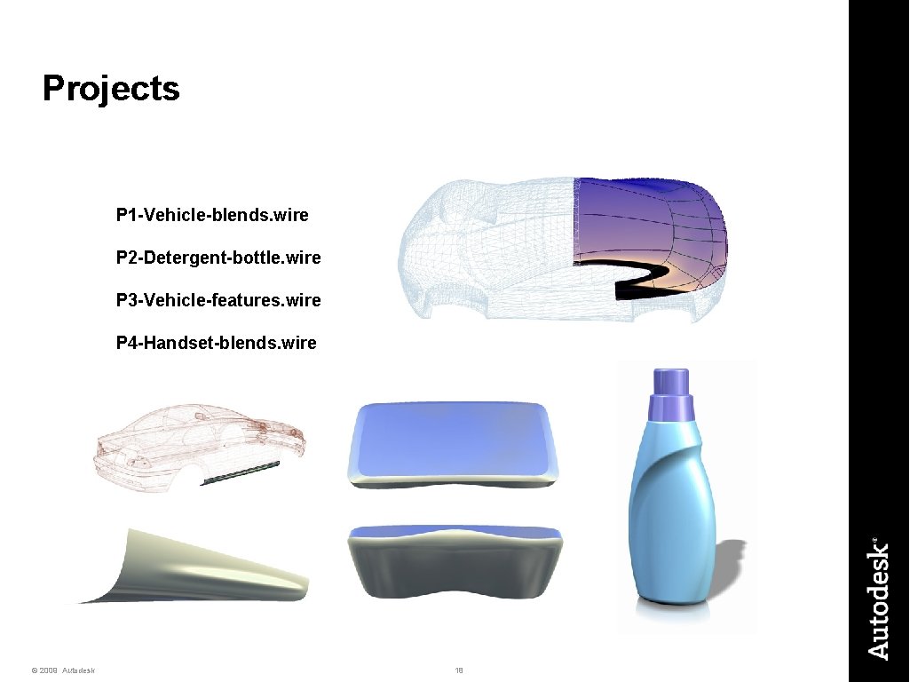 Projects P 1 -Vehicle-blends. wire P 2 -Detergent-bottle. wire P 3 -Vehicle-features. wire P