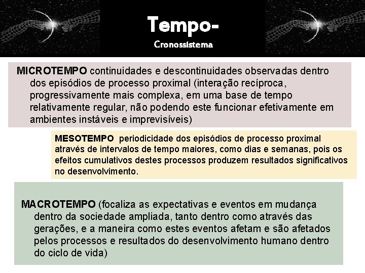 Tempo. Cronossistema MICROTEMPO continuidades e descontinuidades observadas dentro dos episódios de processo proximal (interação