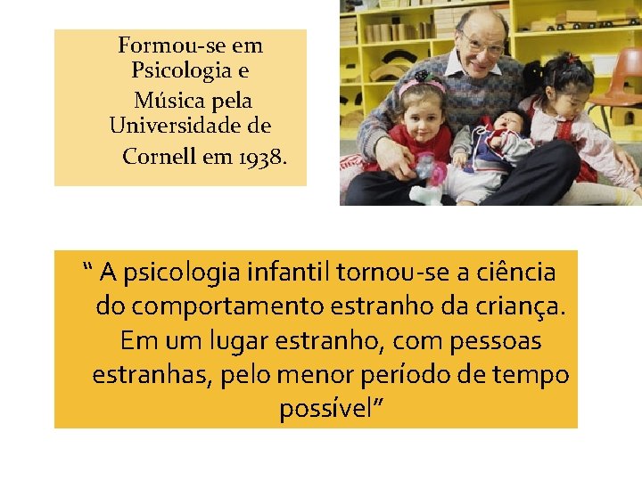 Formou-se em Psicologia e Música pela Universidade de Cornell em 1938. “ A psicologia Formou-se em Psicologia e Música pela Universidade de Cornell em 1938. “ A psicologia