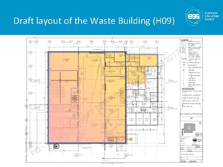 Draft layout of the Waste Building (H 09) 