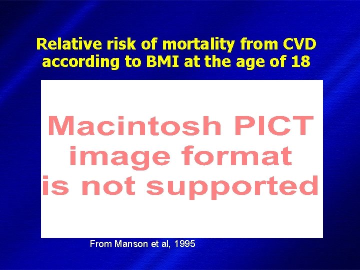Relative risk of mortality from CVD according to BMI at the age of 18