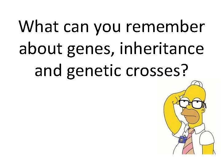 What can you remember about genes, inheritance and genetic crosses? 