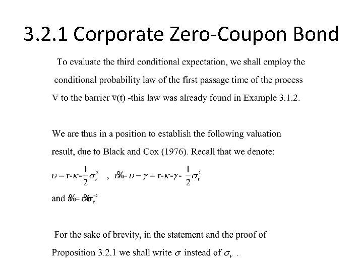 3. 2. 1 Corporate Zero Coupon Bond 