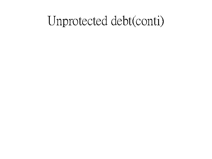 Unprotected debt(conti) 