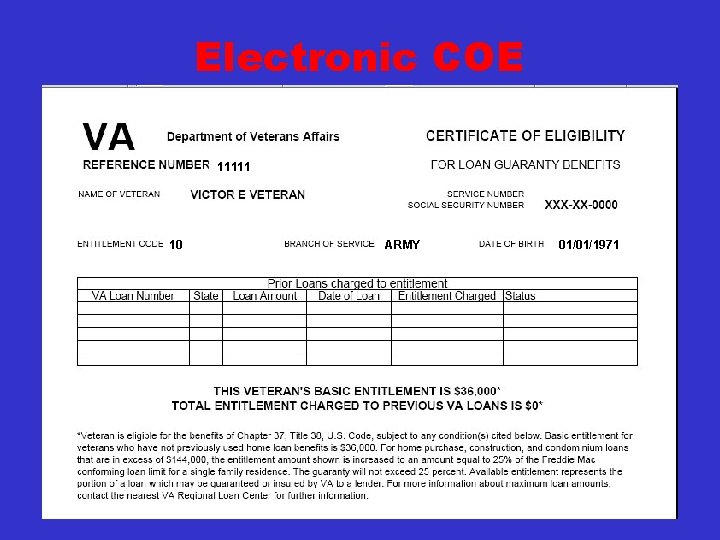 Electronic COE 11111 10 ARMY 01/01/1971 