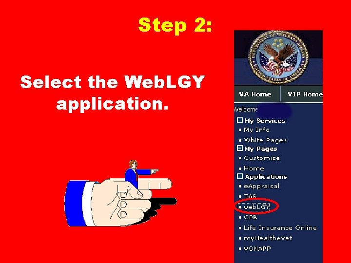 Step 2: Select the Web. LGY application. 