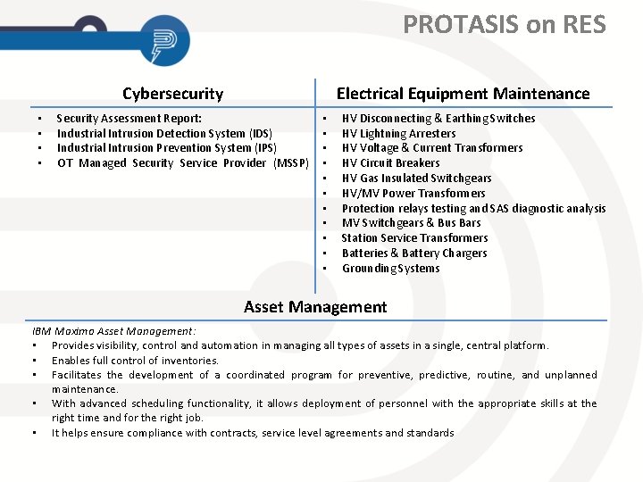 PROTASIS on RES Cybersecurity • • Electrical Equipment Maintenance Security Assessment Report: Industrial Intrusion