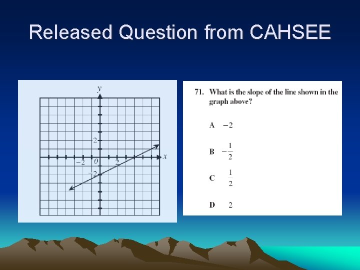 Released Question from CAHSEE 
