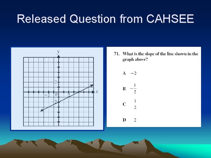 Released Question from CAHSEE 