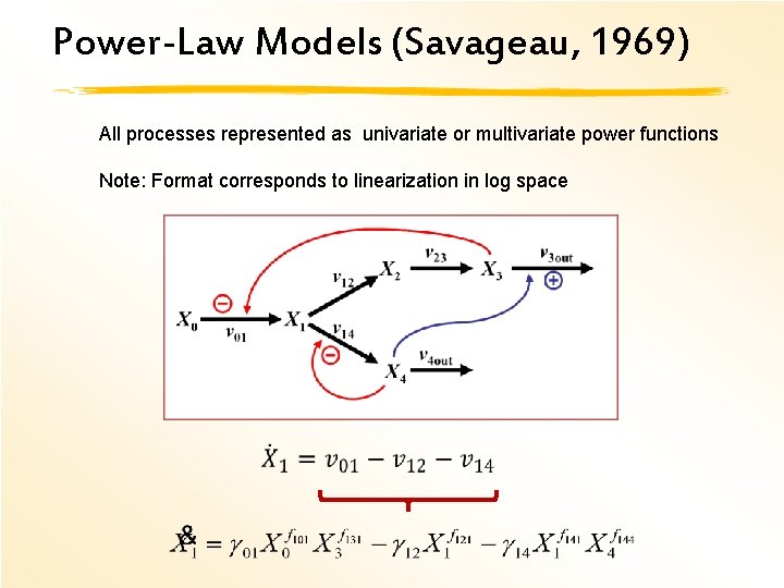 Power-Law Models (Savageau, 1969) All processes represented as univariate or multivariate power functions Note: