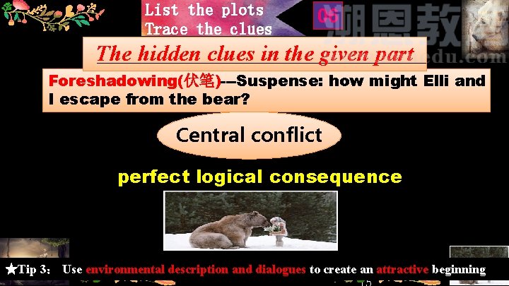 List the plots Trace the clues 06 The hidden clues in the given part